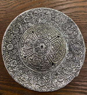 Silver Colored Metal Incense Plate